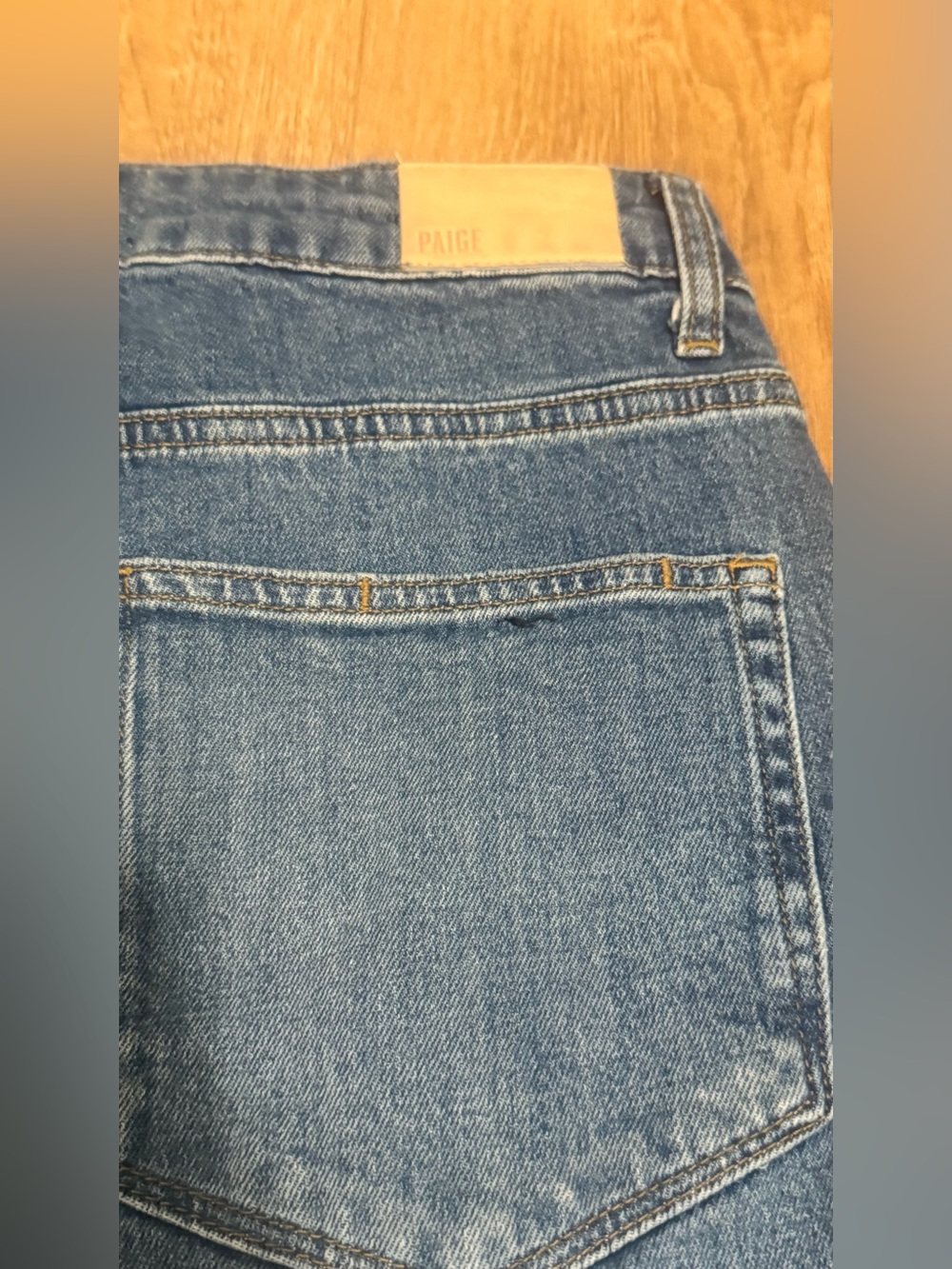 PAIGE Anessa Wide Leg Jeans Size 29 High Rise Patch Pocket Medium Wash Denim - Picture 5 of 5